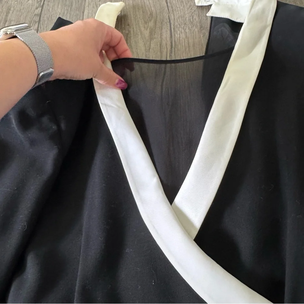 Vintage Escada Couture Black White romper Dress with Gold Accents size 36 - Picture 14 of 14